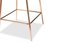 Load image into Gallery viewer, Baxton Studio Lander Modern Luxe and Glam Grey Velvet Fabric Upholstered and Rose Gold Finished Metal 2-Piece Counter Stool Set