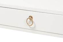Load image into Gallery viewer, Baxton Studio Beagan Modern and Contemporary White Finished Wood and Gold Metal 2-Drawer Console Table