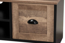 Load image into Gallery viewer, Baxton Studio Connell Modern and Contemporary Industrial Two-Tone Natural Brown and Black Finished Wood and Black Metal 2-Door TV Stand