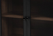 Load image into Gallery viewer, Baxton Studio Yuna Mid-Century Modern Transitional Natural Brown Finished Wood and Black Metal 2-Door Storage Cabinet