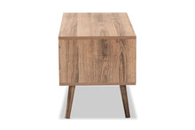 Load image into Gallery viewer, Baxton Studio Yuna Mid-Century Modern Transitional Natural Brown Finished Wood and Black Metal 1-Door Coffee Table