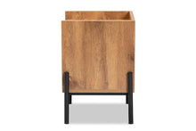 Load image into Gallery viewer, Baxton Studio Tasman Modern and Contemporary Industrial Natural Brown Finished Wood and Black Metal End Table