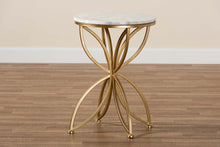 Load image into Gallery viewer, Baxton Studio Jaclyn Modern and Contemporary Gold Finished Metal End Table with Marble Tabletop