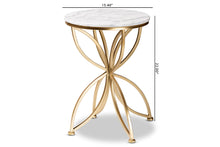 Load image into Gallery viewer, Baxton Studio Jaclyn Modern and Contemporary Gold Finished Metal End Table with Marble Tabletop