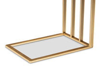 Load image into Gallery viewer, Baxton Studio Parkin Modern and Contemporary Gold Finished Metal C Shaped End Table with Marble Tabletop