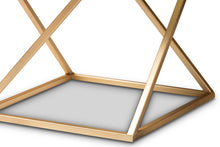 Load image into Gallery viewer, Baxton Studio Hadley Modern and Contemporary Gold Finished Metal End Table with Marble Tabletop