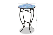 Load image into Gallery viewer, Baxton Studio Gaenor Modern and Contemporary Black Metal and Blue Glass Plant Stand