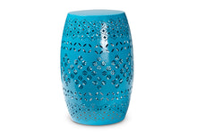 Load image into Gallery viewer, Baxton Studio Lavinia Modern and Contemporary Blue Finished Metal Outdoor Side Table