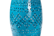 Load image into Gallery viewer, Baxton Studio Lavinia Modern and Contemporary Blue Finished Metal Outdoor Side Table