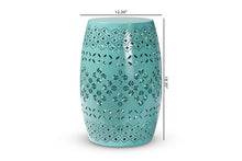 Load image into Gallery viewer, Baxton Studio Lavinia Modern and Contemporary Teal Finished Metal Outdoor Side Table