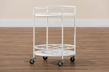 Load image into Gallery viewer, Baxton Studio Dallan Modern Industrial White Metal 2-Tier Kitchen Cart