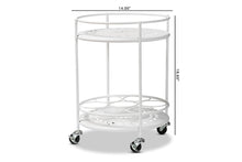 Load image into Gallery viewer, Baxton Studio Dallan Modern Industrial White Metal 2-Tier Kitchen Cart