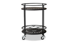 Load image into Gallery viewer, Baxton Studio Dallan Modern Industrial Black Metal 2-Tier Kitchen Cart