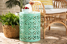 Load image into Gallery viewer, Baxton Studio Jamila Modern and Contemporary Aqua Finished metal Outdoor Side Table