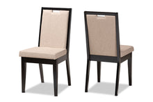 Load image into Gallery viewer, Baxton Studio Octavia Modern and Contemporary Sand Fabric Upholstered and Dark Brown Finished Wood 2-Piece Dining Chair Set