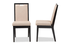 Load image into Gallery viewer, Baxton Studio Octavia Modern and Contemporary Sand Fabric Upholstered and Dark Brown Finished Wood 2-Piece Dining Chair Set