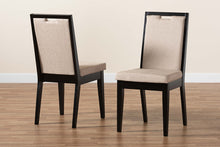 Load image into Gallery viewer, Baxton Studio Octavia Modern and Contemporary Sand Fabric Upholstered and Dark Brown Finished Wood 2-Piece Dining Chair Set