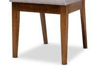 Load image into Gallery viewer, Baxton Studio Octavia Modern and Contemporary Grey Fabric Upholstered and Walnut Brown Finished Wood 2-Piece Dining Chair Set