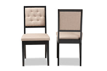 Load image into Gallery viewer, Baxton Studio Gideon Modern and Contemporary Sand Fabric Upholstered and Dark Brown Finished Wood 2-Piece Dining Chair Set