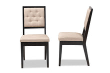 Load image into Gallery viewer, Baxton Studio Gideon Modern and Contemporary Sand Fabric Upholstered and Dark Brown Finished Wood 2-Piece Dining Chair Set