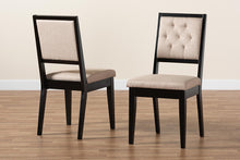 Load image into Gallery viewer, Baxton Studio Gideon Modern and Contemporary Sand Fabric Upholstered and Dark Brown Finished Wood 2-Piece Dining Chair Set
