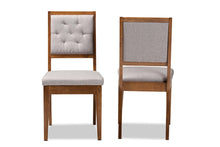 Load image into Gallery viewer, Baxton Studio Gideon Modern and Contemporary Grey Fabric Upholstered and Walnut Brown Finished Wood 2-Piece Dining Chair Set