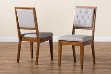 Load image into Gallery viewer, Baxton Studio Gideon Modern and Contemporary Grey Fabric Upholstered and Walnut Brown Finished Wood 2-Piece Dining Chair Set