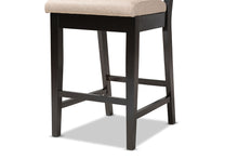 Load image into Gallery viewer, Baxton Studio Gideon Modern and Contemporary Sand Fabric Upholstered and Dark Brown Finished Wood 2-Piece Counter Stool Set