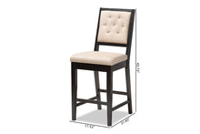 Load image into Gallery viewer, Baxton Studio Gideon Modern and Contemporary Sand Fabric Upholstered and Dark Brown Finished Wood 2-Piece Counter Stool Set