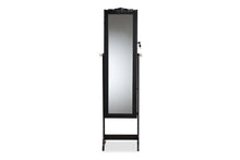 Load image into Gallery viewer, Baxton Studio Madigan Modern and Contemporary Black Finished Wood Jewelry Armoire with Mirror