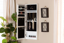 Load image into Gallery viewer, Baxton Studio Pontus Modern and Contemporary White Finished Wood Wall-Mountable Jewelry Armoire with Mirror