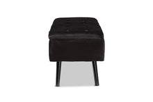 Load image into Gallery viewer, Baxton Studio Caine Modern and Contemporary Black Velvet Fabric Upholstered and Dark Brown Finished Wood Storage Bench