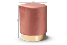 Load image into Gallery viewer, Baxton Studio Chaela Contemporary Glam and Luxe Blush Pink Velvet Fabric Upholstered and Gold Finished Metal Ottoman