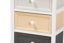 Load image into Gallery viewer, Baxton Studio Adonis Mid-Century Modern Transitional Multi-Colored Wood 3-Drawer Storage Unit with Basket
