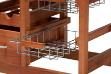 Load image into Gallery viewer, Baxton Studio Crayton Modern and Contemporary Oak Brown Finished Wood and Silver-Tone Metal Mobile Kitchen Storage Cart