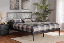 Load image into Gallery viewer, Baxton Studio Samir Modern Industrial Black Finished Metal Queen Size Platform Bed