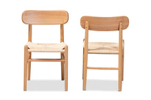 Load image into Gallery viewer, Baxton Studio Raheem Mid-Century Modern Brown Hemp and Wood 2-Piece Dining Chair Set