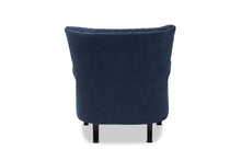 Load image into Gallery viewer, Baxton Studio Wilhelm Classic and Traditional Navy Blue Velvet Fabric Upholstered and Dark Brown Finished Wood Armchair