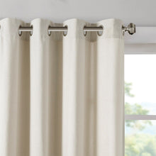 Load image into Gallery viewer, Madison Park Englewood 100% Polyester Solid Piece Dyed Grommet Top Window Panel- Natural MP40-6751 By Olliix