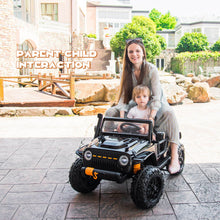 Load image into Gallery viewer, 12V Ride on Truck with Parent Remote Control and LED Lights-Black