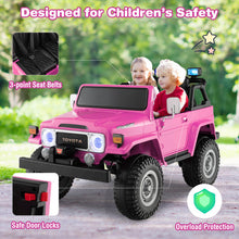 Load image into Gallery viewer, 12V 2-Seat Licensed Kids Ride On Toyota FJ40 Car with 2.4G Remote Control-Pink