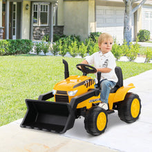 Load image into Gallery viewer, 12V Kid's Ride on Excavator with Adjustable Digging Bucket-Yellow