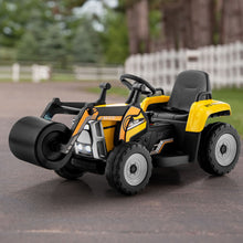 Load image into Gallery viewer, 12V Kids Ride on Road Roller with 2.4G Remote Control-Yellow