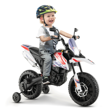 Load image into Gallery viewer, Aprilia Licensed Kids Ride On Motorcycle with 2 Training Wheels-White