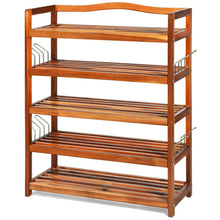 Load image into Gallery viewer, 5-Tier Wood Shoe Rack Freestanding Shoe Storage Organizer