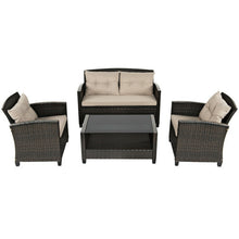 Load image into Gallery viewer, 4 Pieces Outdoor Rattan Furniture Set