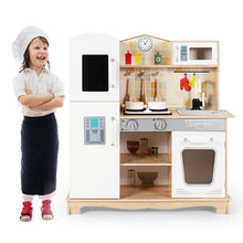 Load image into Gallery viewer, Wooden Kids Pretend Kitchen Playset Cooking Play Toy with Utensils and Sound