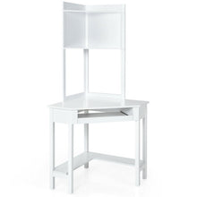 Load image into Gallery viewer, Corner Computer Desk with Hutch and Storage Shelves-White
