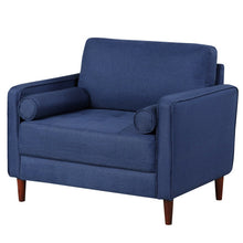 Load image into Gallery viewer, Accent Oversized Linen Club Armchair with Pillows and Rubber Wood Legs