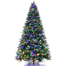 Load image into Gallery viewer, Pre-Lit Snowy Christmas Hinged Tree with Multi-Color Lights-9'